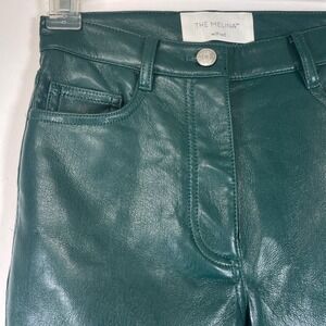 Wilfred The‎ Melina Pants Size 00 Green Faux Leather High Waist Straight Leg